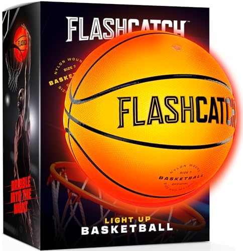 Light Up Basketball - Glow in The Dark - Sports Gear Accessories Gifts for Boys 8-15+ Year Old - Kids, Teens Gift Ideas - Cool Teen Boy Toys Ages 8 9 10 11 12 13 14 15 Age Outdoor Teenage
