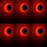 KINUR 6 Pack Red LED Plug into Wall with Dusk to Dawn sensors Plug in Night Lights for Kids Room, Bedroom, Bathroom, Baby Nursery,Stair Lights, Hallway Light