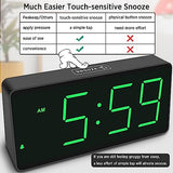 Peakeep Battery Operated Digital Clock, Alarm Clock for Bedrooms - Cordless Large Big Numbers 4 Dimmers for Seniors, Adjustable Volume Loud Alarm Clock for Heavy Sleepers Adults (Green Digits)