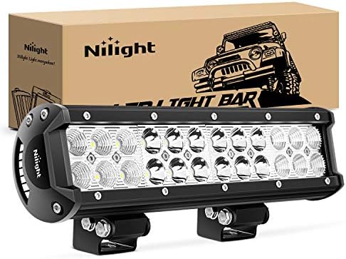 Nilight - NI06A-72W 12Inch 72W Spot Flood Combo Led Light Bar Off Road Lights Boat Lights Fog Light Driving Lights LED Work Light for Trucks, 2 Years Warranty