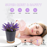 Essential Oil Diffuser, Lavender Plant Potted Aromatherapy Diffuser, 150ml Cold Mist humidifier, Super Quiet and Waterless auto Shut Off, ultrasonic Oil Diffuser for Home Office