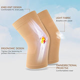 Knee Sleeves, 1 Pair, Could Be Worn Under Pants, Lightweight Knee Compression Sleeves for Men Women, Knee Brace Support for Joint Pain Relief, Arthritis, ACL, MCL, Sports, Injury Recovery, Beige M