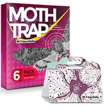 Mottenfalle Clothes Moth Traps 6-Pack - Prime Safe Non-Toxic Eco-Friendly Indoor Moth Traps with Pheromones Sticky Adhesive Tool for Wool Closet Carpet (Upright)