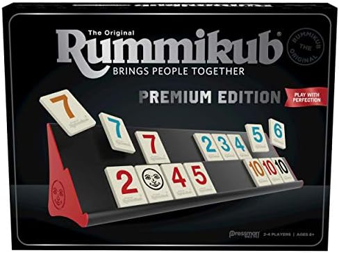 Rummikub Premium Edition by Pressman - Features Racks - Large Number Engraved Tiles and a Storage Bag for The Ultimate Rummikub Experience by Pressman , Silver