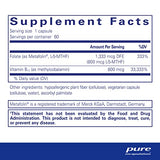 Pure Encapsulations B12 Folate - Energy Supplement to Support Nerves, Energy Metabolism & Cognitive Support* - with Vitamin B Folate as Metafolin - 60 Capsules