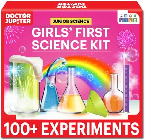 Doctor Jupiter Girls First Science Experiment Kit for Kids Ages 4-5-6-7-8| Birthday Gift Ideas for 4-8 Year Old Girls| STEM Learning & Educational Toys