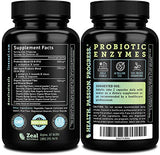 Probiotics and Prebiotics + SBO Probiotics (60 Billion CFU | 90 Capsules) Acidophilus Probiotic w. Saccharomyces Boulardii, Bifidobacterium + Spore Probiotic & Organic Sprouted Prebiotic Fiber Blend