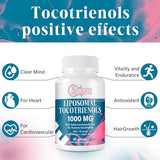 Sveikata Liposomal Tocotrienols Supplement 1000mg, Vitamin E, 95% Delta-tocotrienols and 5% Gamma-tocotrienols, Hligh Absorption Heart, Vascular & Brain Function, Non-GMO, 60 softgels