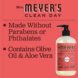 MRS. MEYER'S CLEAN DAY Hand Soap, Made with Essential Oils, Biodegradable Formula, Rhubarb, 12.5 Fl. Oz - Pack of 3