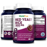 NusaPure Red Yeast Rice 1800mg 180 Veggie Capsules (Non-GMO, Gluten Free)