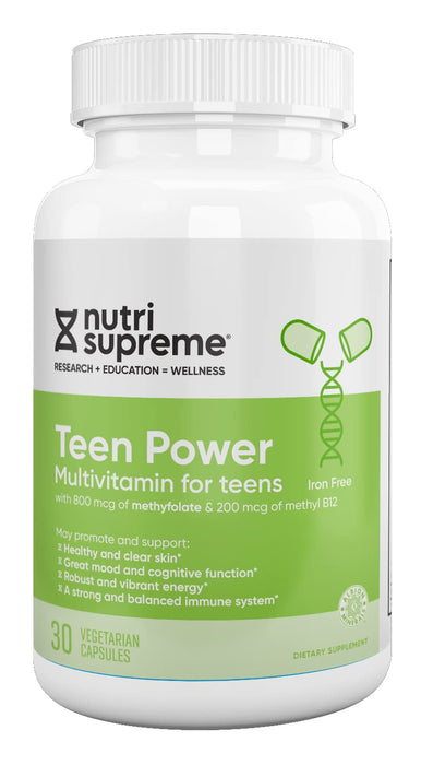 Nutri Supreme Teen Multivitamin for Boys and Girls 12-17, Best Kosher One Per Day Teen Vitamins, Formulated for Teen Development and Immune Health, 30 Capsules