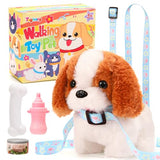 Tagitary Plush Toys Puppy Electronic Toy Walking and Barking Dogs,Tail Wagging Fake Dog Interactive Dog Toy for Kids with Leash,Easter Christmas Birthday Gift for Toddlers Kids