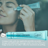 Under Eye Cream for Dark Circles and Puffiness - Caffeine Eye Cream Anti Aging Brightener With Niacinamide, Squalane, Peptide Complex, Korean Skin Care Formula - Massage Zinc Roller - Puffy Eyes