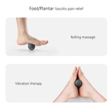 Maxgia 2" Mini Massage Ball, 5 Speeds Vibrating Massage Roller Ball for Palm, Hand, Foot, Leg, Neck, Back, Trigger Point Muscle Therapy Ball for Myofascial Release, Plantar Fasciitis Relief, Gray