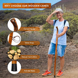 Kodera Wooden Cane, Walking Cane for Men and Women, Walking Sticks Wood for Men for Hiking, Wooden Walking Sticks for Hiking, Ergonomic Wood Walking Sticks for Seniors, 48 Inch