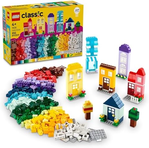 LEGO Classic Creative Houses Brick Building Set for Kids, Toy House Gift with Accessories and Doll Houses, Creative Toy for Young Builders, Boys and Girls Ages 4 and Up, 11035