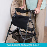 Stander 2-Pocket Organizer Pouch, Compatible with the EZ Fold-N-Go Walker and the Able Life Space Saver Walker, Black