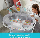 Fisher-Price Baby Bedside Sleeper Soothing Motions Bassinet With Lights Music Vibrations & Overhead Mobile, Windmill