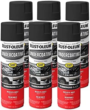Rust-Oleum 248657-6PK Stops Rust Undercoating Spray, 15 oz, Rubberized Black, 6 Pack