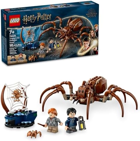 LEGO Harry Potter Aragog in The Forbidden Forest, Spider Toy Playset for Kids, Harry Potter Collectible with Magical Creature and 2 Minifigures, Harry Potter Toy for 7 Year Old Boys and Girls, 76434