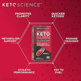 Keto Science Keto Burn Dual-Action Fat Burner Capsules, Supports Weight Loss, Boost Metabolism, May Increase Energy, BHB Salts, Ketones, CLA, Caffeine, EGCG, 180 Capsules, 45 Servings, 3 Pack, Multi