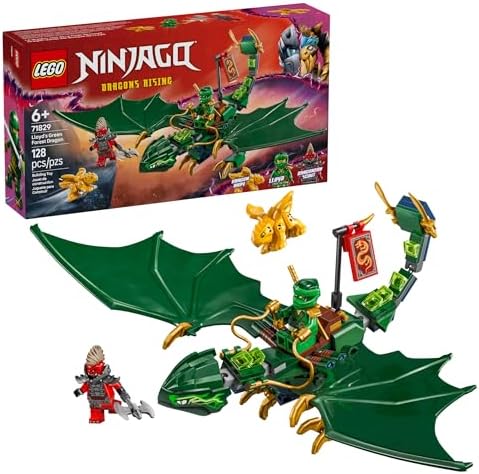 LEGO NINJAGO Lloyd's Green Forest Dragon Toy - Pretend Play Building Toy for Boys and Girls, Ages 6+ - Dragon Figurine with 2 Minifigures for Kids - Gift Idea for Birthdays - 71829