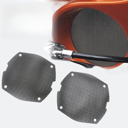 Replacement Front Mesh Speaker Grill Cover Panels Fits for 1996-2013 Harley Davidson Touring, Electra Glide, Street Glide, Ultra Limited And Tri Glides Models (Black)