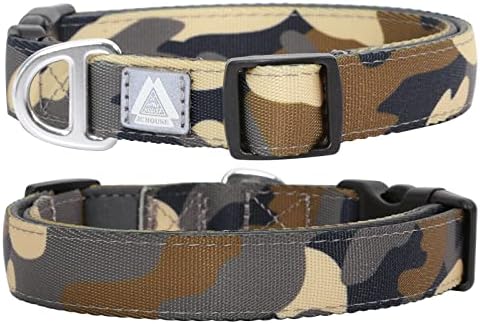 Soft Padded Dog Collar, Neck 9’’-14’’, Adjustable Heavy Duty Collar with 3M Reflective Logo for Small Dogs, Camo Green, S