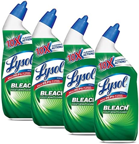Lysol Toilet Bowl Cleaner - with Bleach, 24 Oz (Pack of 4)