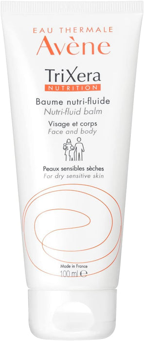 AVENE Trixera NT Fluid Cream, 3.4 fl oz (100 ml) Body Cream, Dry, Baby, Mom, Whole Body, Face, Sensitive Skin, Unscented, Family