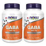 NOW Gaba 500mg,100 Count (Pack of 2)