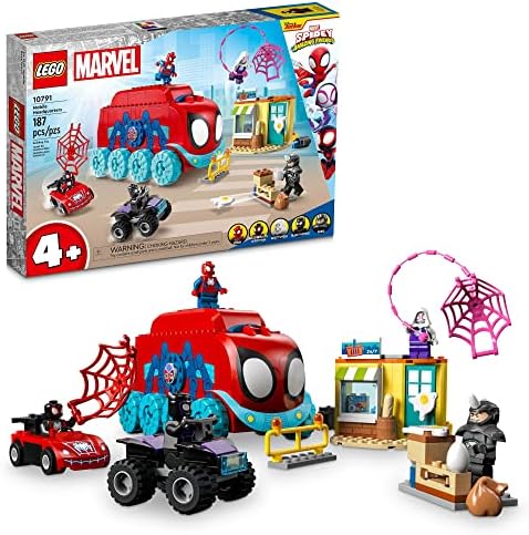 LEGO Marvel Team Spidey's Mobile Headquarters 10791 Building Set - Featuring Miles Morales and Black Panther Minifigures, Spidey and His Amazing Friends Series, for Boys, Girls, and Kids Ages 4+