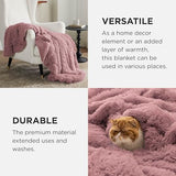 Bedsure Soft Dusty Pink Throw Blanket for Couch, Fluffy Fuzzy Blankets & Throws for Bed, Sofa, Cozy Plush Sherpa Fleece Faux Fur Blanket, Thick Warm Christmas Blanket Gifts for Women, Men, 50x60