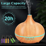 Ultrasonic Essential Oil Diffusers，550ml Diffuser Gift Set & Top 10 Essential Oils, Aromatherapy Diffuser Humidifier with 4 Timer &Auto Shut-Off for & 15 Ambient Light