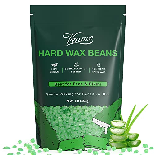 Hard Wax Beads, 1lb Wax Beans For Coarse Hair Removal Sensitive Skin With Pure Aloe Vera, For Face Eyebrow Leg Bikini Brazilian Waxing, Perfect For Full Body & All Hair Types At Home