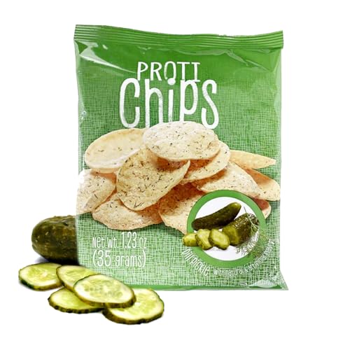 ProtiWise Dill Pickle Protein Chips | High Protein 14g, High Fiber | Gluten-Free, Low Calorie, Low Carb Snack | Guilt-Free Healthy Snacks | 7/Bags