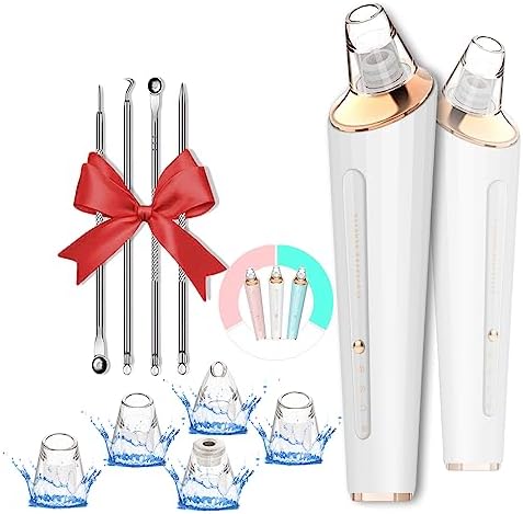Blackhead Remover Pore Vacuum, Upgraded USB Rechargeable Facial Pore Cleaner Blackhead Removal Kit with 3 Suction Power,5 Probes Black Head Extractions Tool for Women & Men
