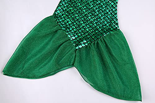 Oumbivil Mermaid Princess Dress Ariel Costume for Grils Cosplay Birthday Party Halloween Costumes with Wig, Headband, Necklace, Gloves OU032M