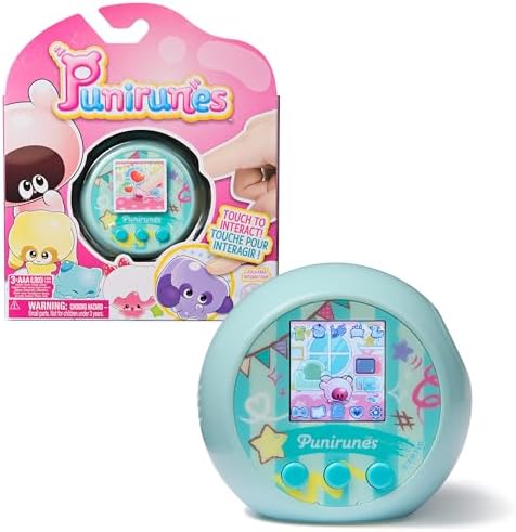 Punirunes, Interactive Digital Toy with 55 Squishy Characters Inside, Reacts to Touch, Color Display, Kids Toys for Ages 5 and up