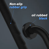 Anti-Slip Black Grab Bars 12 Inch w/Rubber Grip, iMomwee Stainless Steel Bathroom Wall Mount Oil Rubbed Black Grab Bar Handle, Safety Balance Handrail, Handicap Elderly Senior Assist Shower Handle