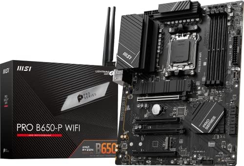 MSI PRO B650-P WiFi ProSeries Motherboard (AMD AM5, ATX, DDR5, PCIe 4.0, M.2, SATA 6Gb/s, USB 3.2 Gen 2, HDMI/DP, Wi-Fi 6E, AMD Ryzen 7000 Series Desktop Processors) (Renewed)
