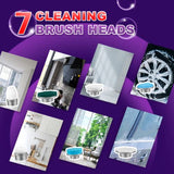 New Rechargeable Cordless Power Electric Spin Scrubber & 7 Replaceable Brush Heads with Adjustable Extension Handle Shower Scrubber Electric Cleaning Brush