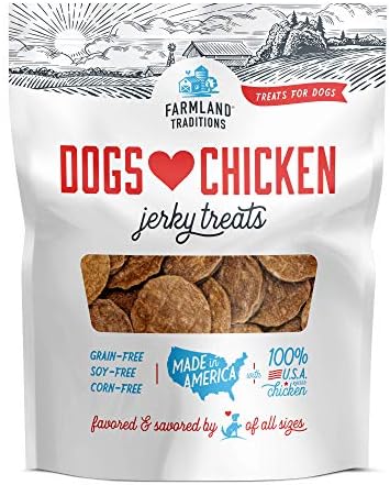 Farmland Traditions Filler Free Dogs Love Chicken Premium Jerky Treats for Dogs, 1 lb. Bag