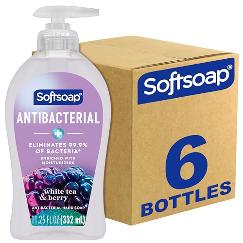 Softsoap Antibacterial Liquid Hand Soap, White Tea & Berry Scent Hand Soap, 11.25 Ounce, 6 Pack