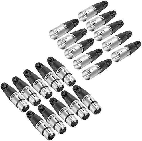 Neewer 20-Piece 3 Pin XLR Solder Type Connector - 10 Male and 10 Female Plug Cable Connector Microphone Audio Socket, Made of Zinc Alloy for High Conductivity and Ultra-low Noise (Metal End)