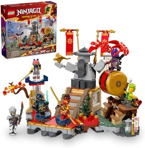LEGO NINJAGO Tournament Battle Arena Playset with 6 Minifigures, Action Toy for Kids, Ninja Toy Building Set, Birthday Gift Idea for Boys and Girls Aged 7 and Up, 71818