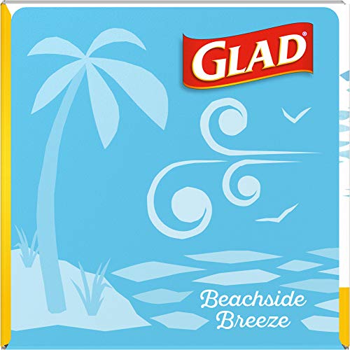 Glad Trash Bags, Small Kitchen Drawstring Garbage Bags 4 Gallon Green Trash Bag, Febreze Beachside Breeze, 80 Count (Package May Vary)