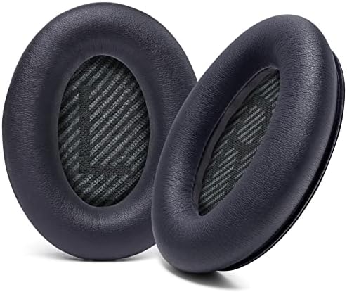 WC Wicked Cushions Upgraded Replacement Ear Pads for Bose QC35 & QC35ii (QuietComfort 35) Headphones & More - Softer Leather, Luxurious Memory Foam, Added Thickness, Extra Durability | Black