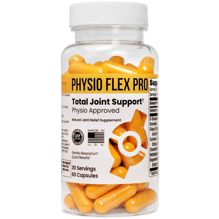 Physio Flex Pro - Total Joint Support Supplement with Glucosamine Chondroitin MSM, Turmeric Curcumin with Black Pepper Ginger & Bromelain. Supplement for Joints 60ct Capsules