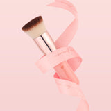 DUcare Foundation Brush for Liquid Makeup, Self Tanner Brush Flat Top Kabuki Professional Makeup Brushes Blending Mineral Powder Buffing Stippling Makeup Tools, Pink